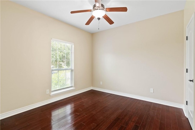 4529 Ballad Tree Dr, Corpus Christi, TX 78410 - unfurnished room featuring dark wood-style floors and ceiling fan