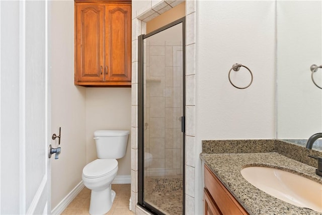 4529 Ballad Tree Dr, Corpus Christi, TX 78410 - bathroom with vanity, a shower stall, and tile patterned floors