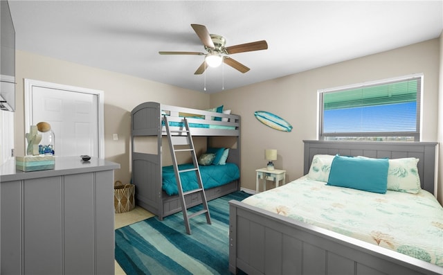 bedroom featuring ceiling fan