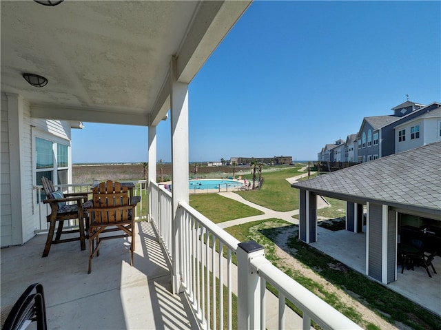 balcony featuring a patio