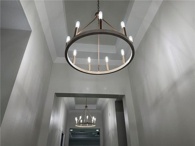 2425 Manuel, Corpus Christi, TX 78414 - detailed view of a chandelier and a raised ceiling