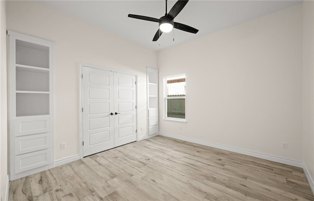 4133 Azali Dr, Corpus Christi, TX 78414 - unfurnished bedroom with wood finished floors, baseboards, a closet, and a ceiling fan
