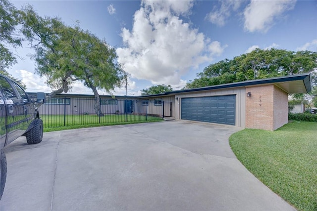 239 Purl Pl, Corpus Christi, TX 78412 - ranch-style home with concrete driveway, a garage, and brick siding