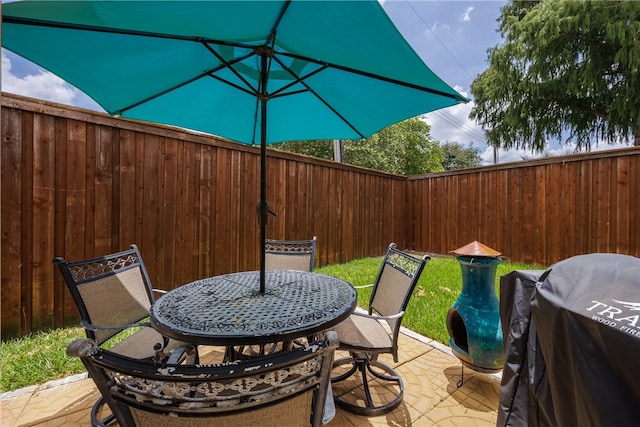 view of patio featuring area for grilling