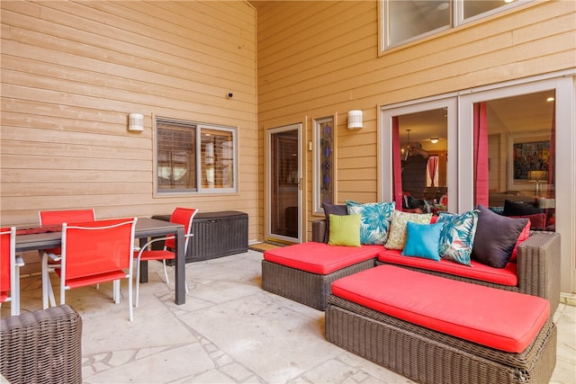 view of patio with an outdoor living space