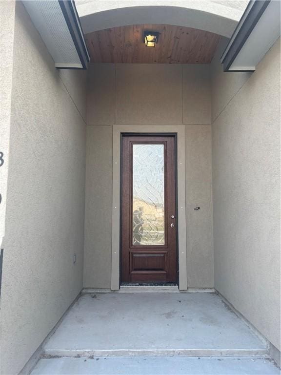 3101 Adak Ct, Corpus Christi, TX 78414 - doorway to property with stucco siding