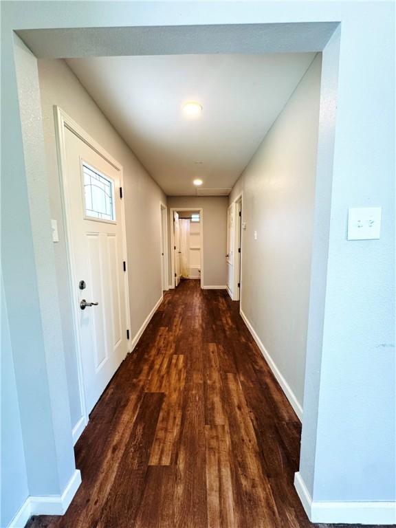 2514 Dwyer Dr, Corpus Christi, TX 78410 - hall with dark wood-type flooring