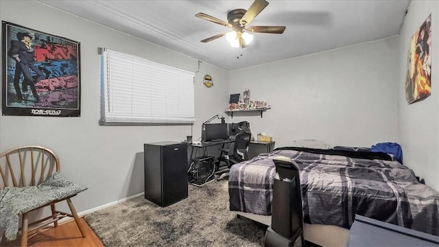 5301 Bromley Dr, Corpus Christi, TX 78413 - bedroom featuring ceiling fan and an office area
