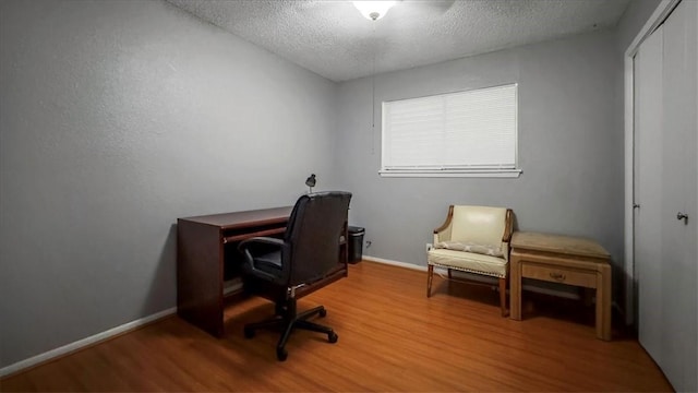 5301 Bromley Dr, Corpus Christi, TX 78413 - office with wood finished floors and a textured ceiling