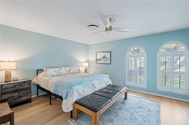 6622 Pharaoh Dr, Corpus Christi, TX 78412 - bedroom featuring light wood-style flooring and a ceiling fan
