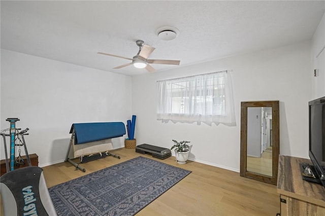 6622 Pharaoh Dr, Corpus Christi, TX 78412 - living area featuring wood finished floors and a ceiling fan