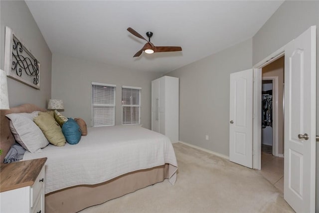 7522 Bell Isle, Corpus Christi, TX 78414 - bedroom featuring light carpet, a ceiling fan, and baseboards