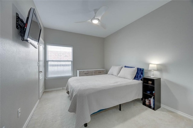 7522 Bell Isle, Corpus Christi, TX 78414 - bedroom with carpet flooring, baseboards, and ceiling fan