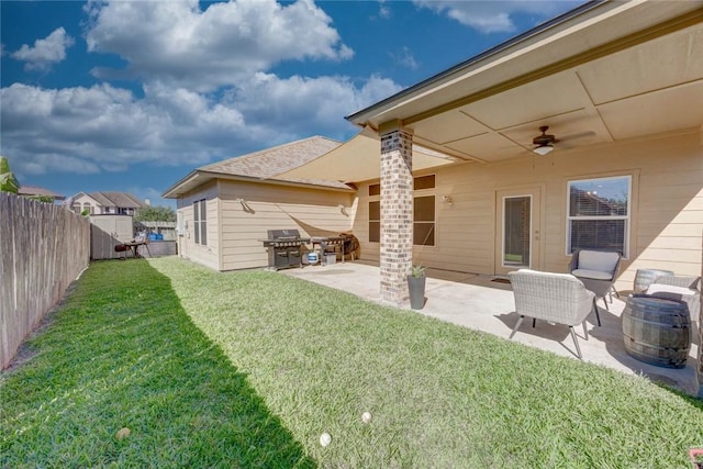 7522 Bell Isle, Corpus Christi, TX 78414 - back of property with a ceiling fan and a patio area