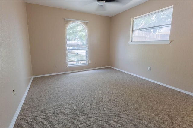 3814 Whitney Dr, Corpus Christi, TX 78410 - spare room with a ceiling fan, healthy amount of natural light, and carpet flooring