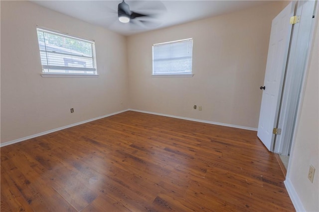 3814 Whitney Dr, Corpus Christi, TX 78410 - unfurnished room featuring wood finished floors and a ceiling fan