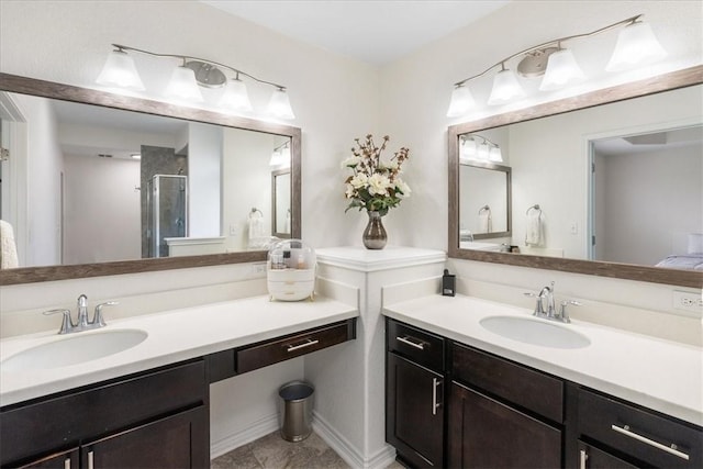 8129 Resplandor St, Corpus Christi, TX 78414 - full bath with a shower stall and two vanities
