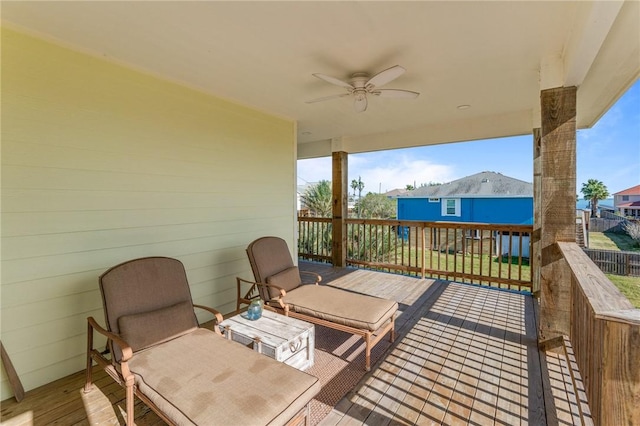 deck with ceiling fan