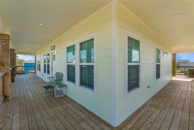 deck featuring covered porch