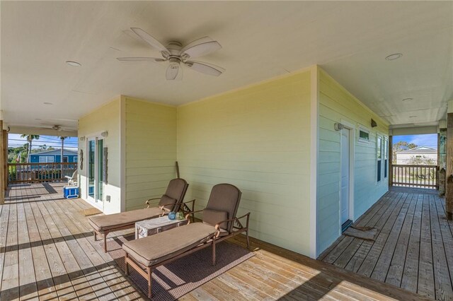 deck with ceiling fan