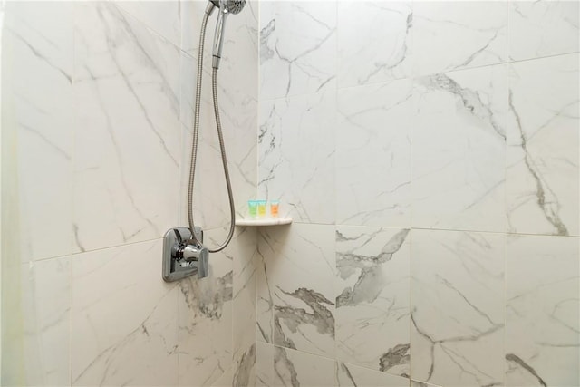 details with a marble finish shower