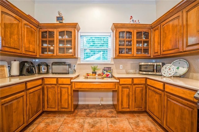 kitchen with built in desk