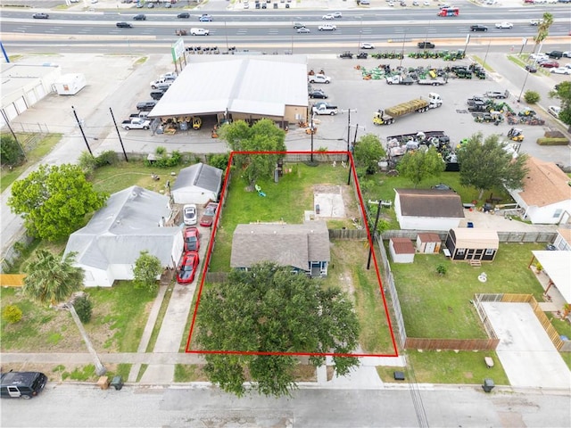 aerial view of property's location with property parcel outlined
