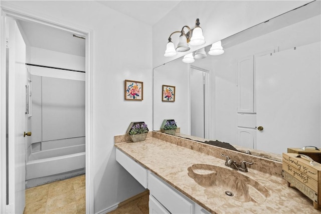 bathroom featuring shower / bathing tub combination and vanity