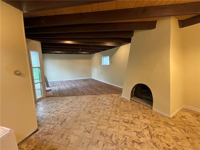 basement featuring baseboards