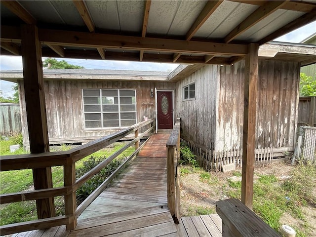 exterior space featuring fence