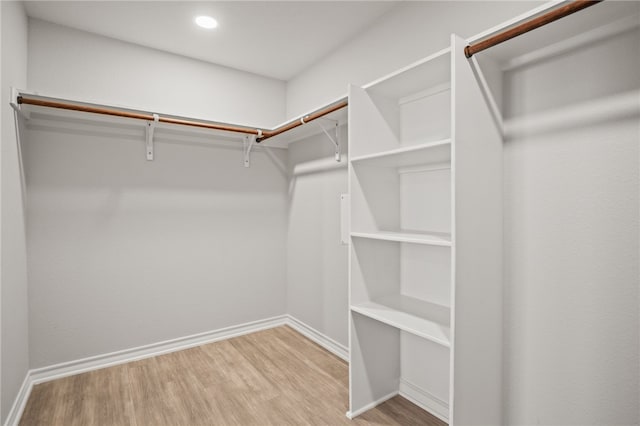 walk in closet featuring wood finished floors