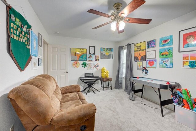 7506 Bistineau Dr, Corpus Christi, TX 78413 - sitting room featuring carpet and ceiling fan