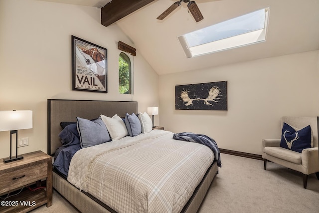 2010 Vermont Rd E, Vail, CO 81657 - bedroom with carpet floors, a skylight, and a ceiling fan