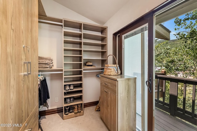 2010 Vermont Rd E, Vail, CO 81657 - spacious closet featuring vaulted ceiling and light colored carpet