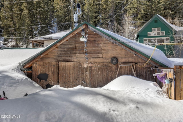 view of snowy exterior