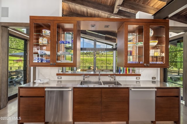 455 Old Creamery Rd, Edwards, CO 81632 - bar with dishwasher, wood ceiling, and plenty of natural light