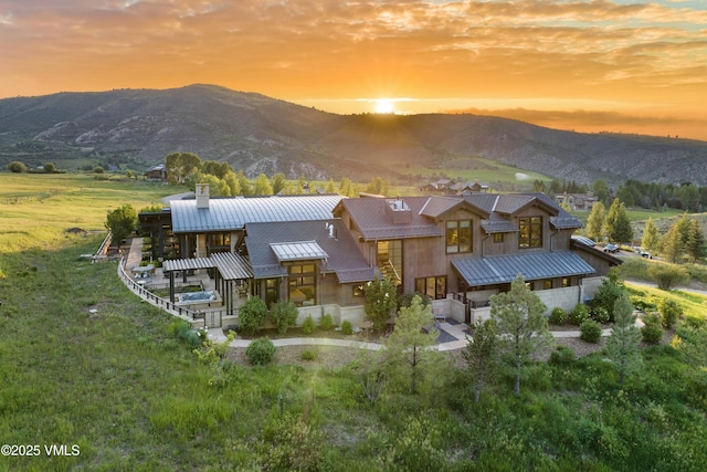 455 Old Creamery Rd, Edwards, CO 81632 - aerial view at dusk of a mountain view