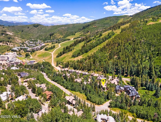 153 Village Walk, Beaver Creek, CO 81620 - aerial view of a mountain backdrop and a heavily wooded area