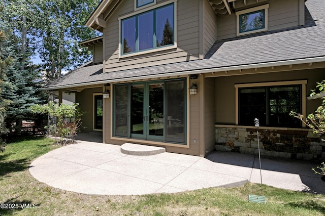 88 E Double Hitch, Eagle, CO 81631 - rear view of property with a shingled roof, a patio area, and french doors
