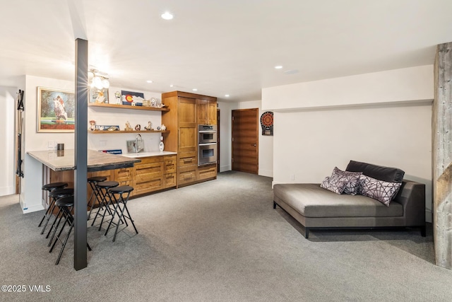 2764 S Frontage Rd, Vail, CO 81657 - living area featuring light colored carpet and recessed lighting
