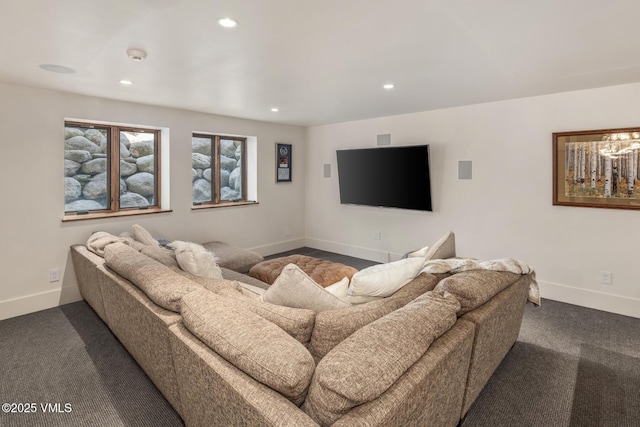2764 S Frontage Rd, Vail, CO 81657 - carpeted living room featuring recessed lighting and baseboards