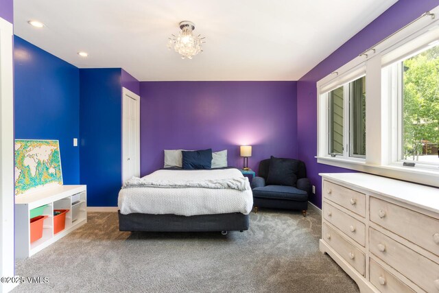 26 Lark Ct Unit B, Eagle-Vail, CO 81620 - bedroom with carpet floors, baseboards, and recessed lighting
