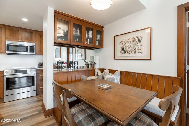 120 Offerson Rd Unit 3460, Beaver Creek, CO 81620 - dining space with light wood-type flooring and recessed lighting