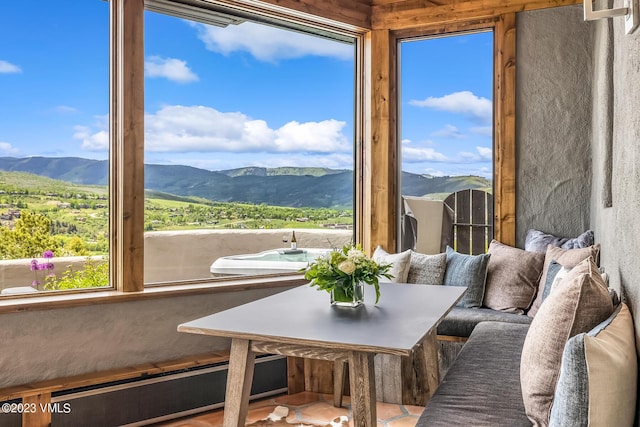 767 Charolais Cir, Edwards, CO 81632 - sunroom with a mountain view and a baseboard heating unit