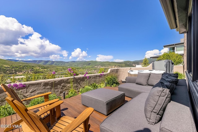 767 Charolais Cir, Edwards, CO 81632 - wooden deck with a mountain view and outdoor lounge area