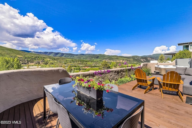 767 Charolais Cir, Edwards, CO 81632 - deck featuring a mountain view and outdoor dining space
