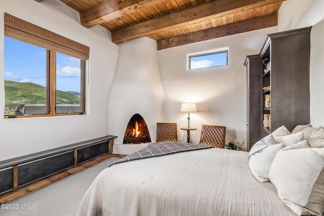 767 Charolais Cir, Edwards, CO 81632 - bedroom featuring a wooden ceiling with exposed beams and carpet
