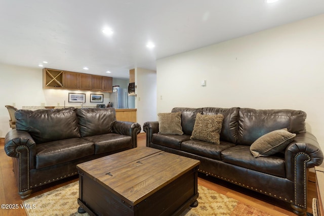 2821 Basingdale Blvd Unit 4, Vail, CO 81657 - living area featuring light wood-style floors and recessed lighting