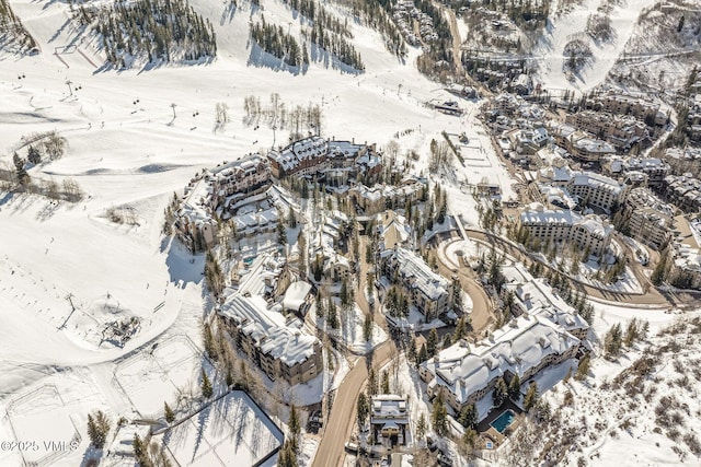 view of snowy aerial view