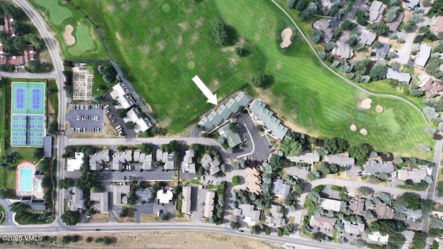 54 Columbine Cir Unit 14, Eagle-Vail, CO 81620 - aerial view of property and surrounding area with a golf club and nearby suburban area